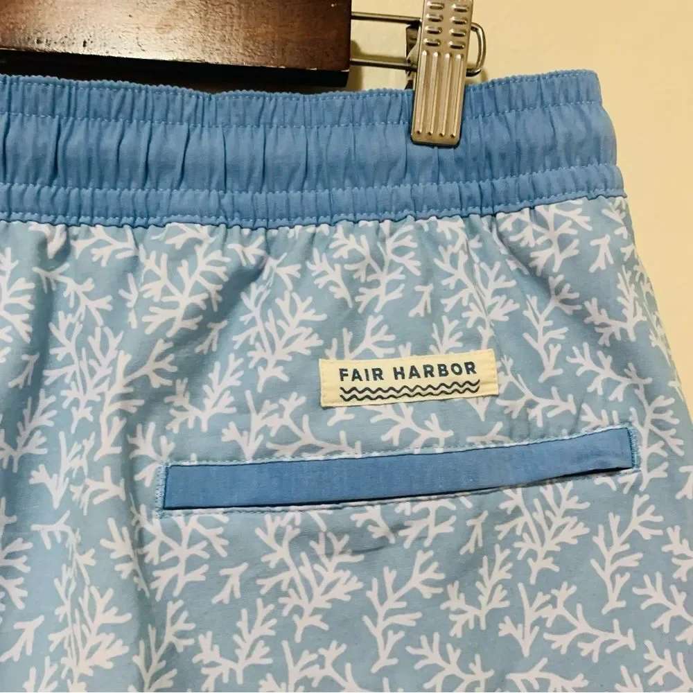 Fair Harbor Blue Coral Print Men's Swim Shorts size xxl